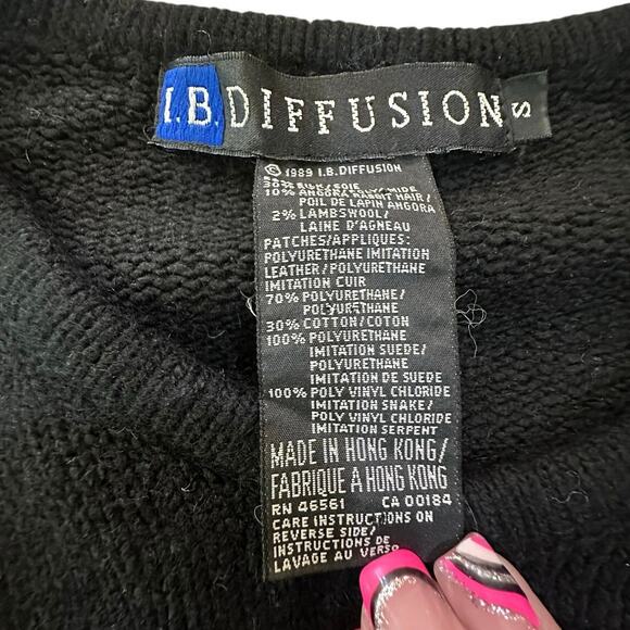 VTG 90's IB Diffusion Women's SZ S Embellished Sweater-Silk Angora Lambs Wool - Picture 7 of 16